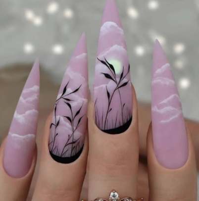 Lavender Sky Sunset Nails