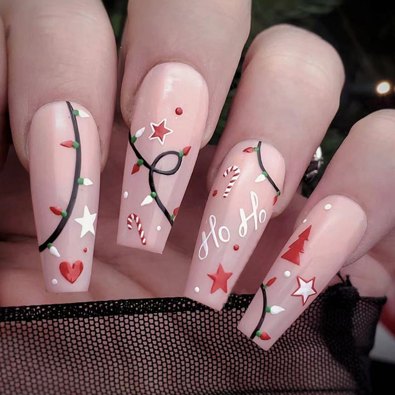 Christmas Simple Pure Desire Mid-length Ballet Nails